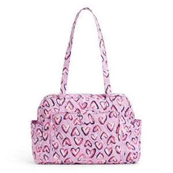 Vera Bradley Pink Iced Hearts Baby Travel Bag - Picture 1 of 2